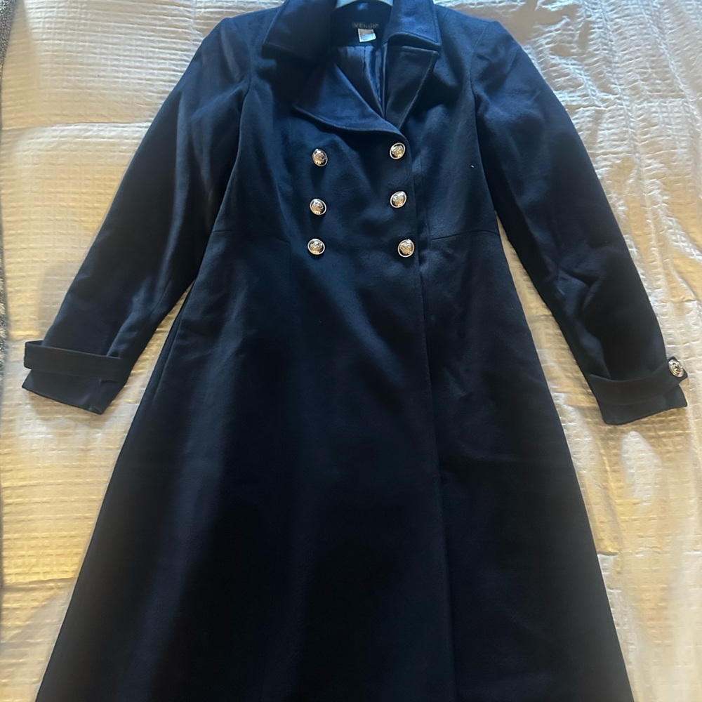 VENUS Black Trench Coat with Military Style - Picture 5 of 5